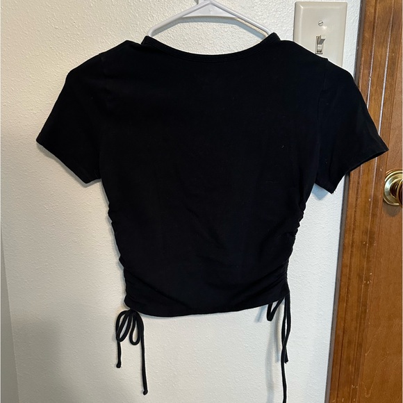 Hollister Black Ruched Baby Tee size S - Picture 5 of 5